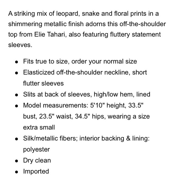 NWT leopard snake floral gold off shoulder top - Picture 3 of 8